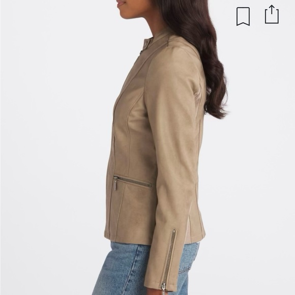 Ebele faux leather jacket by Mo-Ka. Tan, Small. StitchFix. - Picture 2 of 6